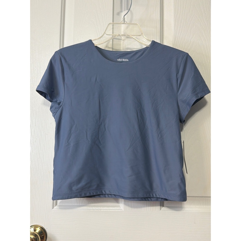 Wild Fable Womens Dark Blue Cropped Short Sleeve T-Shirt XL NWT
